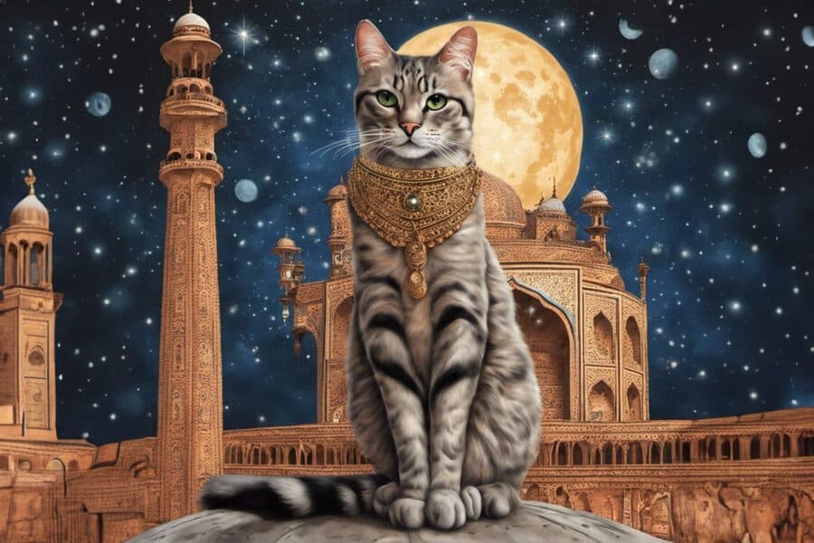 india cat with necklace